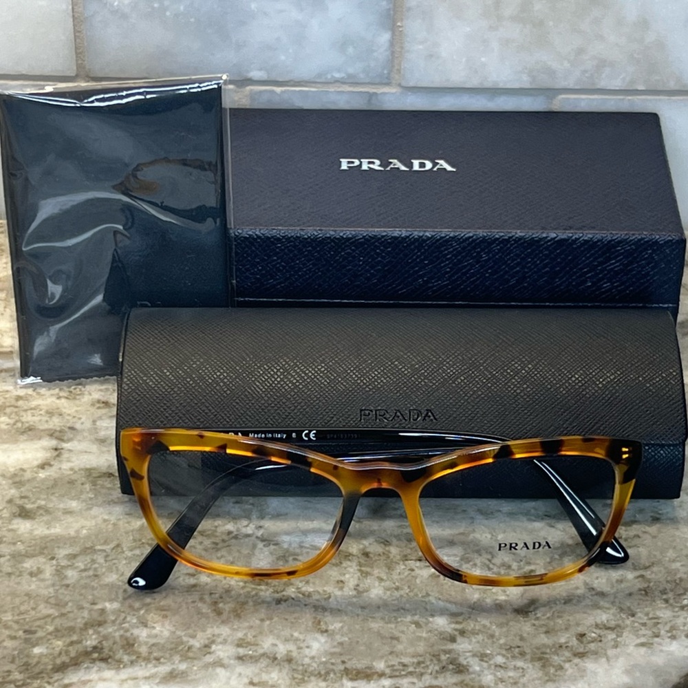 Prada 10VV Havana Orange and Brown Tortoise Shell Women's Glasses